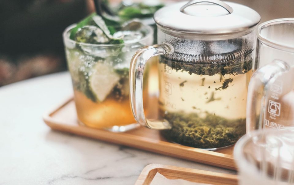 herbal tea in glass