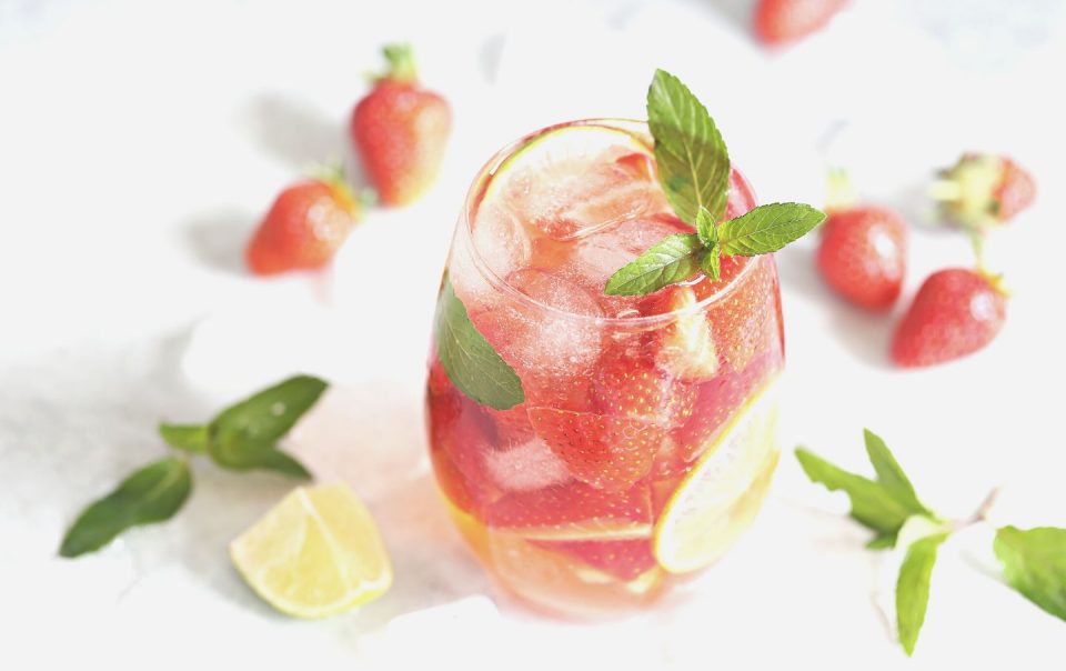 strawberry infused water